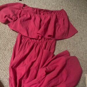 Amazon pink off shoulder dress